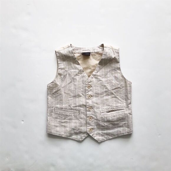 NEXT beige/white stripe vest VGUC 3-4T - Picture 1 of 2